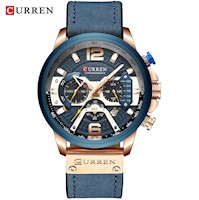 RELOJ CURREN CUERO AZUL CUR-3